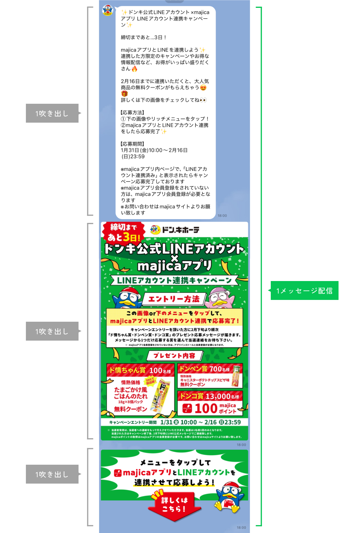 LINE公式アカウントのトーク画面